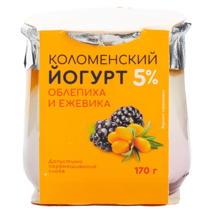 Йогурт Коломенский облепиха ежевика 5% 170 г